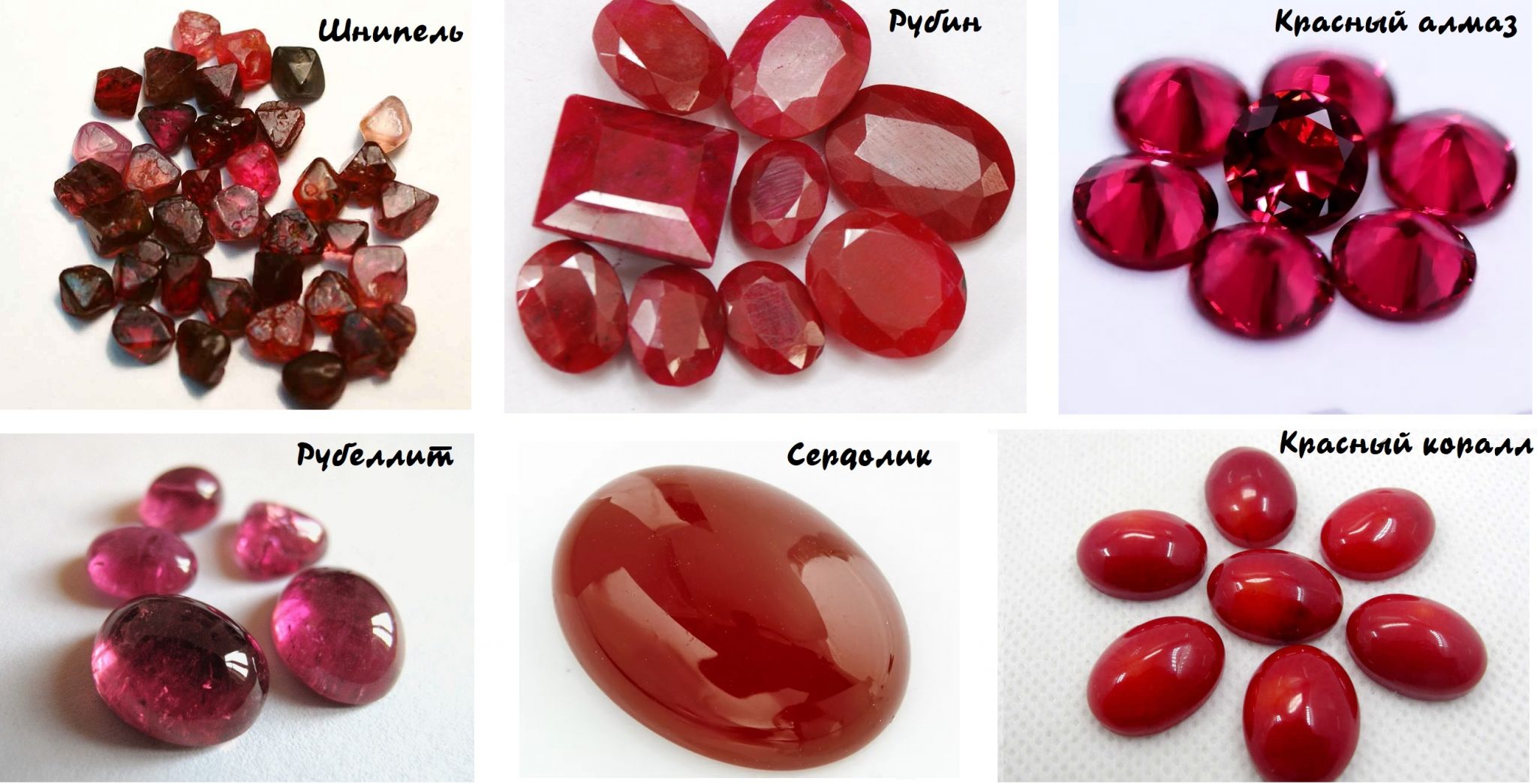 Натуральные камни красного цвета